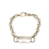 グッチ ロゴプレート ブレスレット #17 SV925 シルバー レディース GUCCI 【中古】