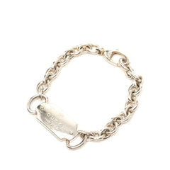 グッチ ロゴプレート ブレスレット #17 SV925 シルバー レディース GUCCI 【中古】