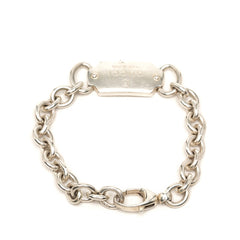 グッチ ロゴプレート ブレスレット #17 SV925 シルバー レディース GUCCI 【中古】