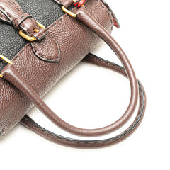 フェンディ セレリア ミニリンダ ミニハンドバッグ 8BR486 ブラウン ブラック レザー レディース FENDI 【中古】