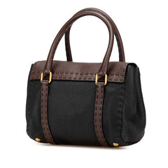 フェンディ セレリア ミニリンダ ミニハンドバッグ 8BR486 ブラウン ブラック レザー レディース FENDI 【中古】