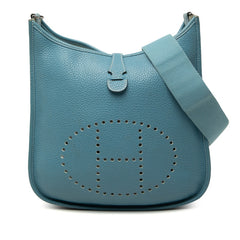 エルメス エブリン3 斜め掛け ショルダーバッグ □R刻印 ブルージーン トリヨンクレマンス レディース HERMES 【中古】
