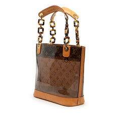 ルイ ヴィトン モノグラム カバ アンブルPM ハンドバッグ M92502 ブラウン ベージュ ビニール レザー レディース LOUIS VUITTON 【中古】
