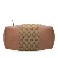 グッチ GGキャンバス ハンドバッグ トートバッグ 353120 ベージュ ブラウン キャンバス レザー レディース GUCCI 【中古】