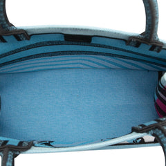 クリスチャンディオール ブックトート ミディアム トートバッグ ライトブルー マルチカラー キャンバス レディース Christian Dior 【中古】