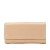 セリーヌ ラージ フラップウォレット 長財布 10B563 ベージュ レザー レディース CELINE 中古