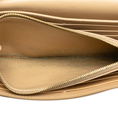 セリーヌ ラージ フラップウォレット 長財布 10B563 ベージュ レザー レディース CELINE 中古