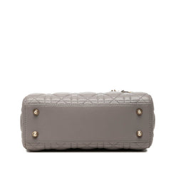 ディオール カナージュ レディディオール スモール ハンドバッグ ショルダーバッグ 2WAY グレー ラムスキン レディース Dior 中古