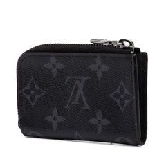 ルイ ヴィトン モノグラム エクリプス ポルトモネ ジュール コインケース 小銭入れ M63536 ブラック PVC レザー メンズ LOUIS VUITTON 中古