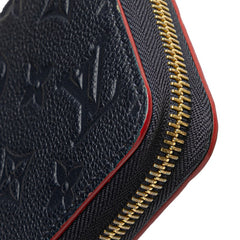 ルイ ヴィトン モノグラム アンプラント ジッピーウォレット ラウンドファスナー 長財布 M62121 マリーヌルージュ ネイビー レッド レザー レディース LOUIS VUITTON 【中古】