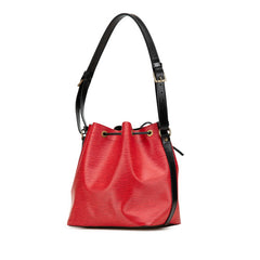 ルイ ヴィトン エピ プチノエ ショルダーバッグ M44172 カスティリアンレッド ノワール ブラック レザー レディース LOUIS VUITTON 【中古】