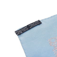 エルメス カレ45 スカーフ ブルー ピンク シルク レディース HERMES 【中古】