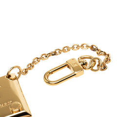 ルイ ヴィトン ロゴプレート ミラー キーホルダー バッグチャーム ゴールド メッキ レディース LOUIS VUITTON 中古