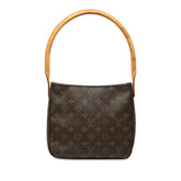 ルイ ヴィトン モノグラム ルーピングMM ショルダーバッグ ハンドバッグ M51146 ブラウン PVC レザー レディース LOUIS VUITTON 中古