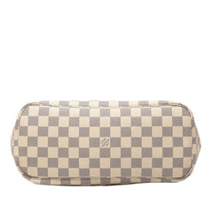 ルイ ヴィトン ダミエ アズール ネヴァーフルPM トートバッグ ショルダーバッグ N51110 ホワイト PVC レザー レディース LOUIS VUITTON 【中古】