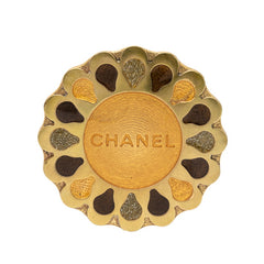 シャネル ロゴ ブローチ ゴールド メッキ レディース CHANEL 【中古】