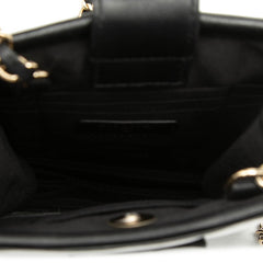 シャネル ロゴ ツイード チェーン ショルダーバッグ フォンケース ブラック ビニール レザー レディース CHANEL 【中古】