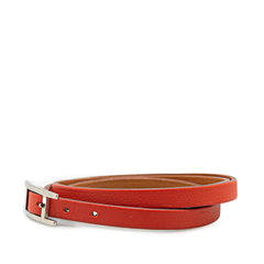 エルメス アピ3 ロング ブレスレット オレンジ ブラウン スイフト レディース HERMES 【中古】