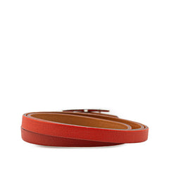 エルメス アピ3 ロング ブレスレット オレンジ ブラウン スイフト レディース HERMES 【中古】