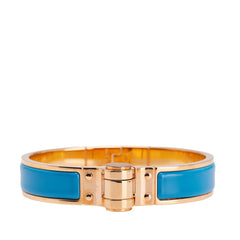 エルメス シャルニエールPM ブレスレット ゴールド ライトブルー メッキ レディース HERMES 【中古】