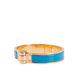 エルメス シャルニエールPM ブレスレット ゴールド ライトブルー メッキ レディース HERMES 【中古】