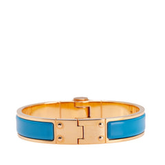 エルメス シャルニエールPM ブレスレット ゴールド ライトブルー メッキ レディース HERMES 【中古】