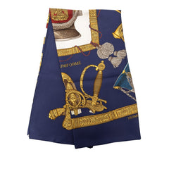 エルメス カレ90 GRAND UNIFORME グランドユニフォーム スカーフ ネイビー マルチカラー シルク レディース HERMES 【中古】