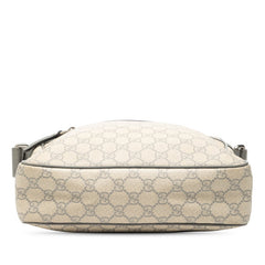 グッチ GGスプリーム 斜めがけ ショルダーバッグ 201448 ベージュ グレー PVC レザー メンズ GUCCI 【中古】