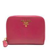 プラダ カードケース コインケース 小銭入れ ピンク レザー レディース PRADA 中古