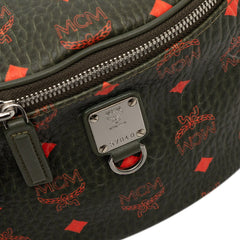 エム シー エム ヴィセトス モノグラム ボディバッグ ウエストバッグ ブラック レッド レザー レディース MCM 【中古】