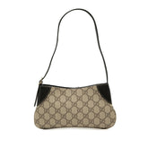 グッチ GGエンブレム GGスプリーム ハンドバッグ ワンショルダーバッグ 820696 ベージュ ブラック PVC レザー レディース GUCCI 中古