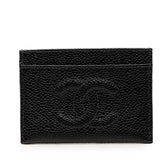 シャネル ココマーク カードケース パスケース ブラック キャビアスキン レディース CHANEL 中古