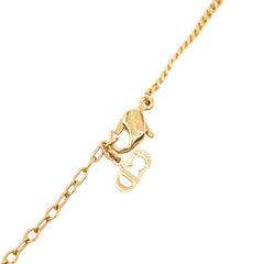 ディオール ネックレス ゴールド ブラック メッキ ラインストーン レディース Dior 【中古】