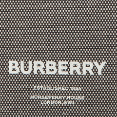 バーバリー ホースフェリー 斜め掛け ショルダーバッグ ブラック ホワイト キャンバス レザー レディース BURBERRY 【中古】