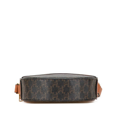 セリーヌ トリオンフ ラウンドパース ショルダーバッグ ブラック ブラウン PVC レザー レディース CELINE 【中古】