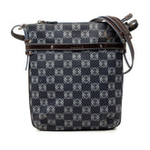 ロエベ リピートアナグラム 斜め掛け ショルダーバッグ ネイビー PVC レディース LOEWE 【中古】