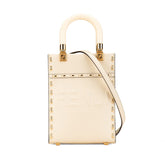 フェンディ サンシャイン ショッパー スモール ハンドバッグ ショルダーバッグ 2WAY 8BS051 ベージュ カーフレザー レディース FENDI 【中古】