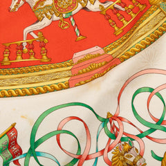 エルメス カレ90 LUNA PARK 遊園地 スカーフ レッド マルチカラー シルク レディース HERMES 【中古】