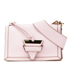 ロエベ バルセロナ ショルダーバッグ ピンク ブラウン レザー レディース LOEWE 【中古】