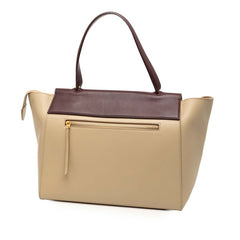 セリーヌ ベルトバッグ スモール ハンドバッグ ベージュ パープル レザー レディース CELINE 【中古】