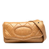 シャネル マトラッセ ワイルドステッチ ヴィンテージ 斜め掛け ショルダーバッグ ゴールド レザー レディース CHANEL 中古