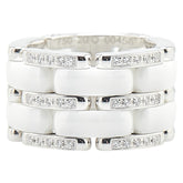 シャネル ウルトラワイド リング 指輪 #49 K18WG ホワイトゴールド ホワイトセラミック レディース CHANEL 【中古】