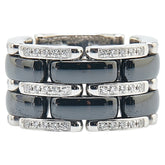 シャネル ウルトラワイド リング 指輪 #48 K18WG ホワイトゴールド ブラックセラミック レディース CHANEL 【中古】