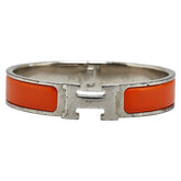 エルメス クリックH GM バングル シルバー オレンジ メタル レディース HERMES 【中古】