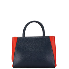 フェンディ プチトゥージュール ハンドバック ショルダーバッグ 2WAY 8BH253 ネイビー オレンジ レザー レディース FENDI 【中古】