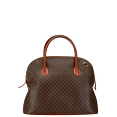 セリーヌ マカダム ボストンバッグ ショルダーバッグ 2WAY ブラウン PVC レザー レディース CELINE 【中古】
