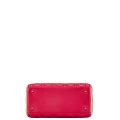 ディオール カナージュ レディディオール ハンドバッグ ショルダーバッグ 2WAY ピンク オレンジ レザー レディース Dior 【中古】