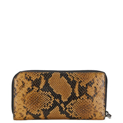 ジミーチュウ パイソン型押し 長財布 ブラック ベージュ レザー レディース JIMMY CHOO 【中古】