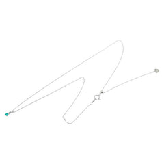 K18WG ホワイトゴールド エメラルド0.12ct 田中貴金属 オープンハート ネックレス レディース 【中古】