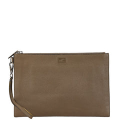 フェンディ クラッチバッグ セカンドバッグ 7N0110 グレージュ レザー レディース FENDI 【中古】